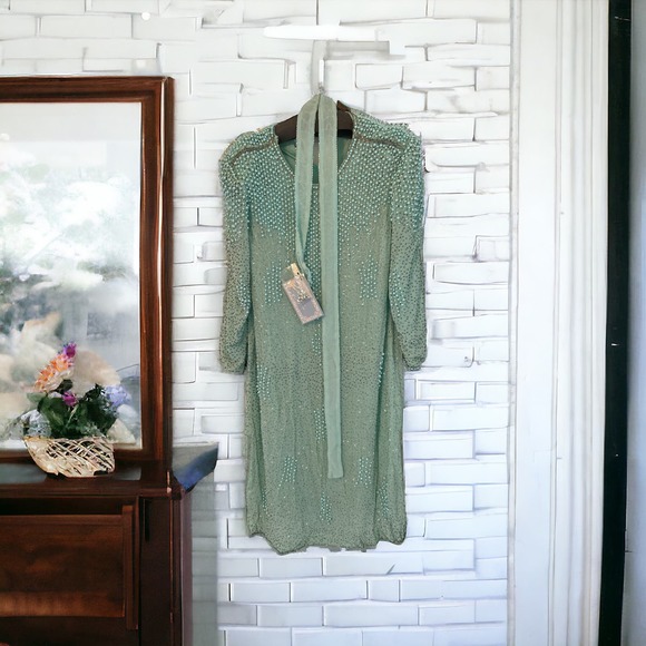 Judith Ann Creations Dresses & Skirts - Judith Ann Creations Spectacular  Beaded Dress Size S 100% Silk Vintage NWT